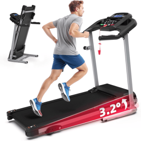 Compact Folding Treadmill for Home - 2.5HP Quiet Brushless Motor, 3-Level Incline, 7.5 MPH, Shock Absorption, Space-Saving Design for Running Compact Folding Treadmill for Home - 2.5HP Quiet Brushless Motor, 3-Level Incline, 7.5 MPH, Shock Absorption, Space-Saving Design for Running